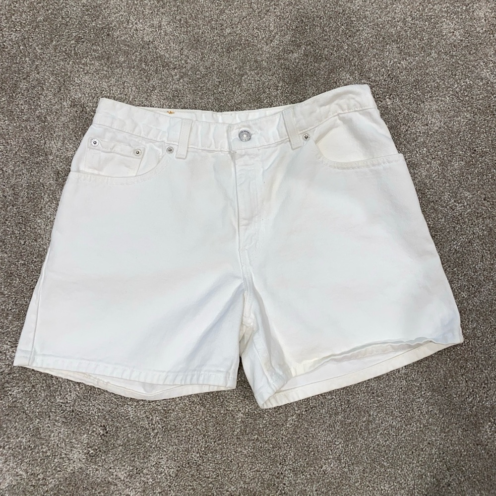 Vintage Levi’s White Denim Shorts Size‎ Junior 11 Summer Boho 1998 Made In USA